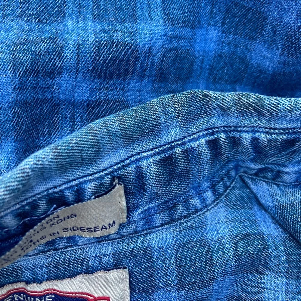 Plaid Denim 90s Button-Up Vintage Sonoma - Picture 8 of 8